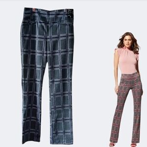 NWT 7th Avenue Plaid Boot Cut Women's Pull On Pants Size Small